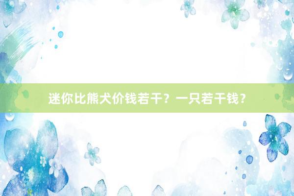 迷你比熊犬价钱若干？一只若干钱？